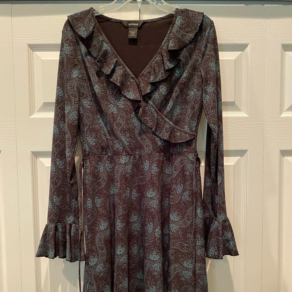 Dark brown/teal bohemian style dress